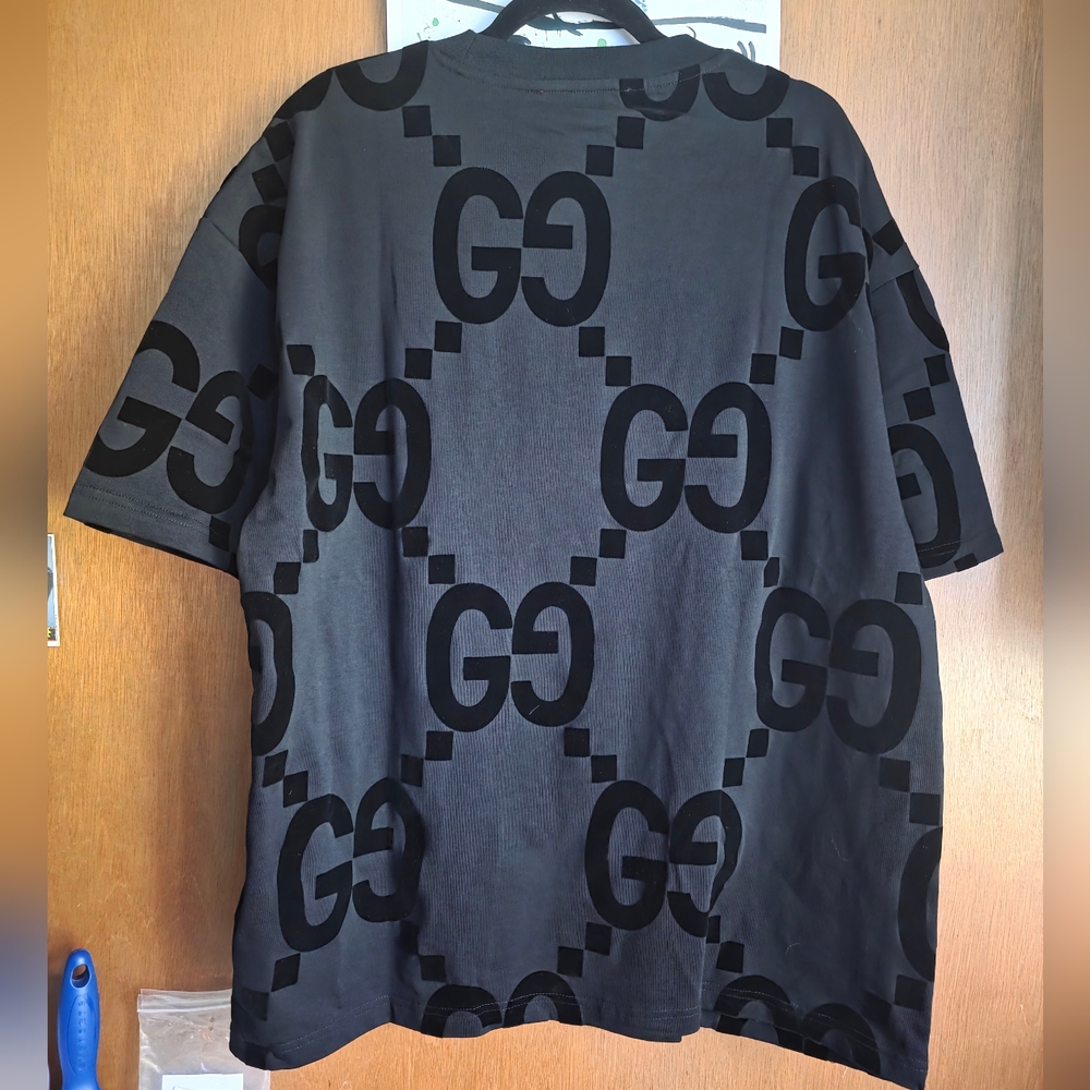 2024 Edition Gucci GG Flocked Print 100% Cotton T-shirt XL - Picture 3 of 16